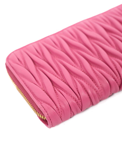 Miu Miu Pink Leather Long Wallet