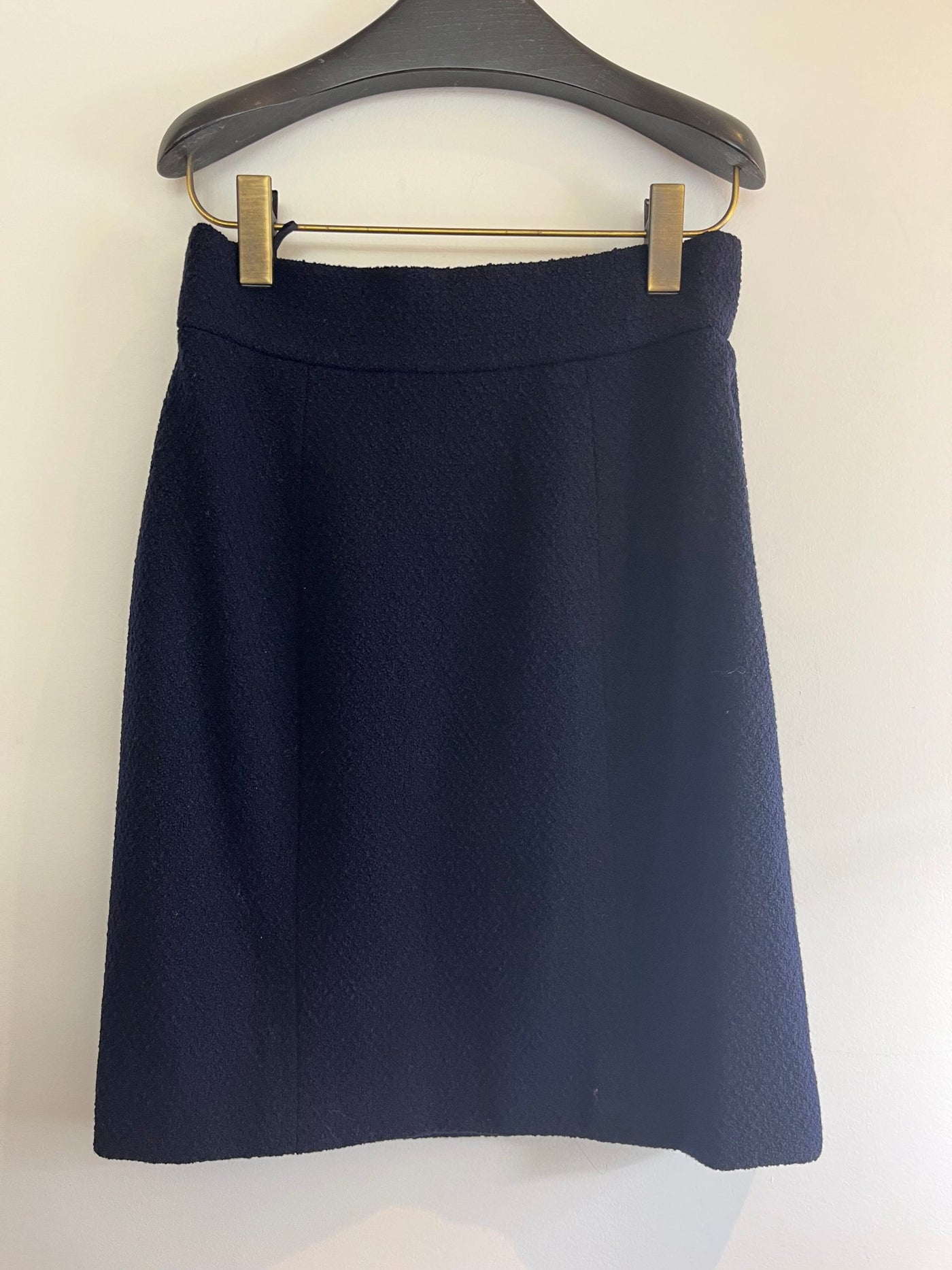 Chanel Vintage Navy Blue Boucle Skirt Set