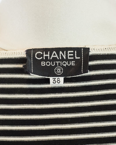 Chanel Vintage Striped CC T-Shirt