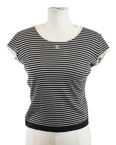 Chanel Vintage Striped CC T-Shirt