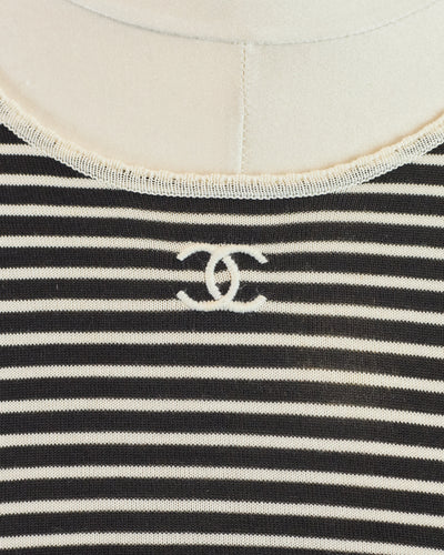Chanel Vintage Striped CC T-Shirt
