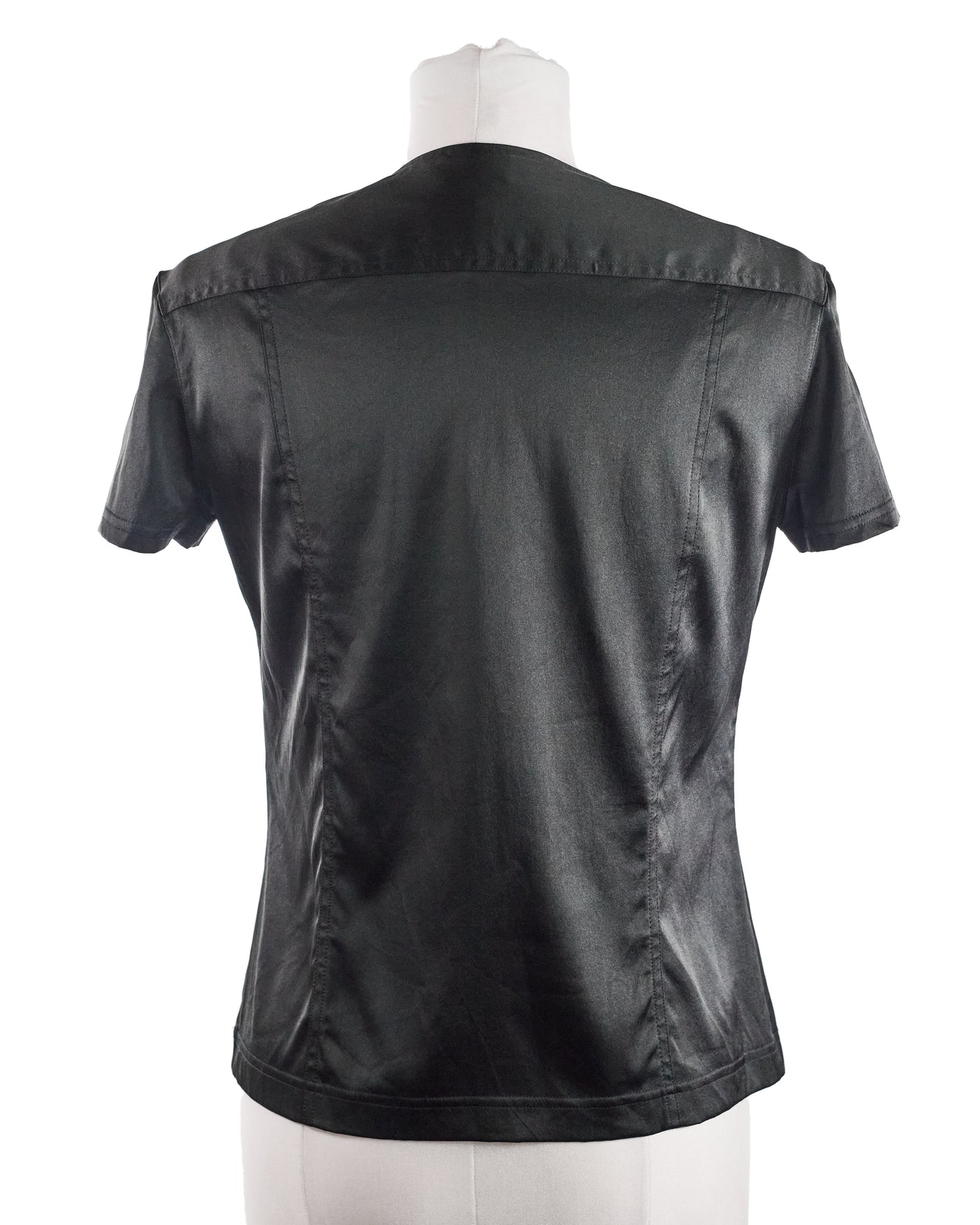 Chanel Vintage Stretch Silk Button Up