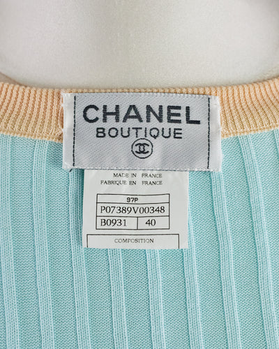 Chanel Vintage Blue Cotton Cardigan