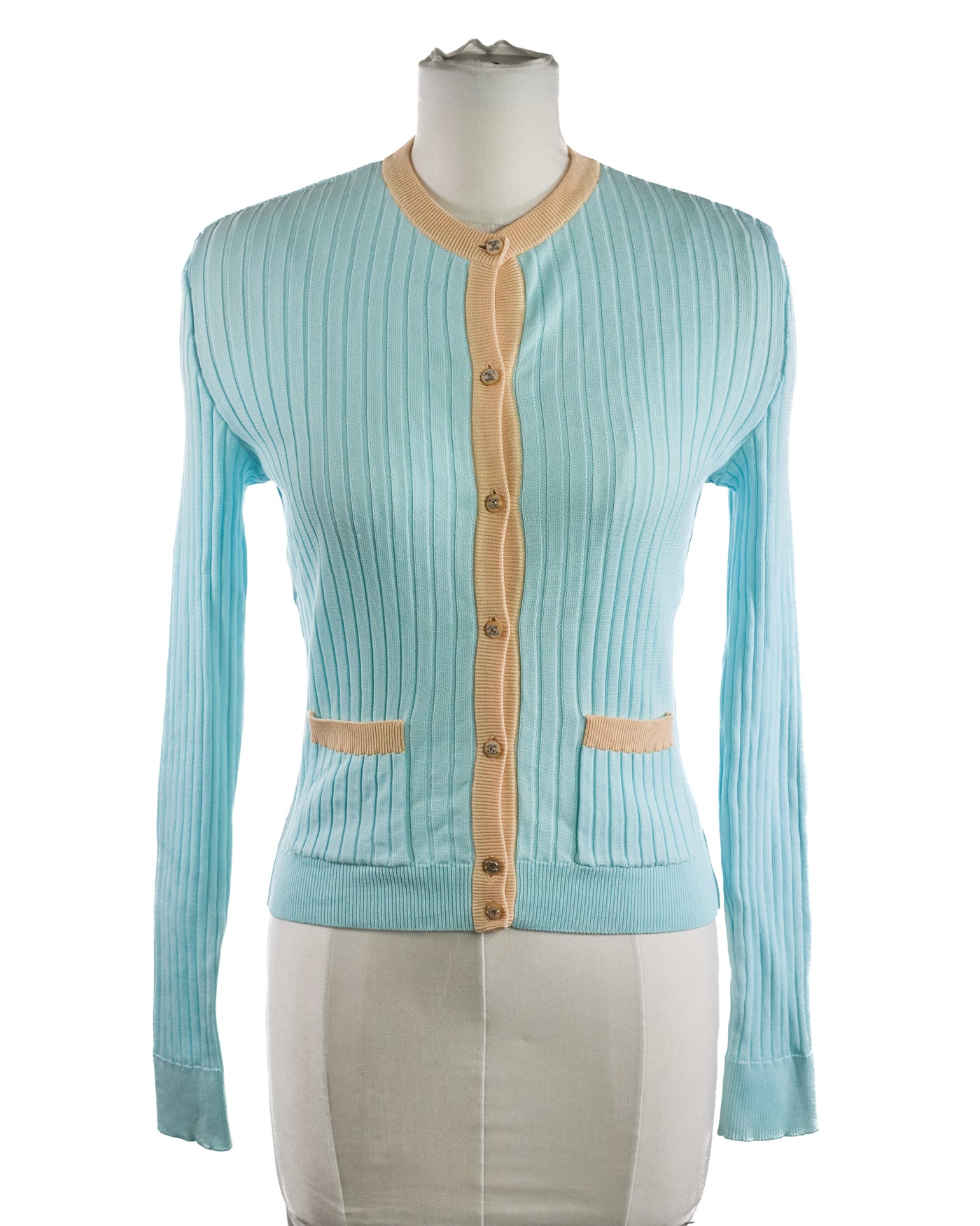 Chanel Vintage Blue Cotton Cardigan