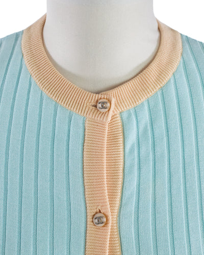 Chanel Vintage Blue Cotton Cardigan