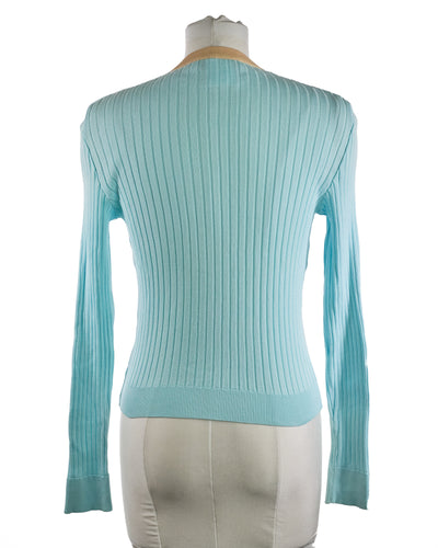 Chanel Vintage Blue Cotton Cardigan