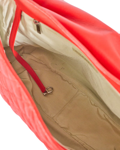 Chanel Red Washed Lambskin Chain Around Tote