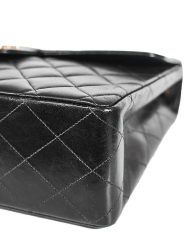 Chanel Vintage Black Lambskin Jumbo Single Flap