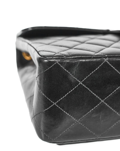 Chanel Vintage Black Lambskin Jumbo Single Flap