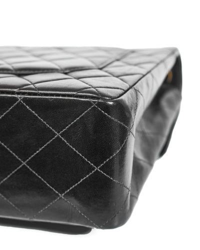 Chanel Vintage Black Lambskin Jumbo Single Flap