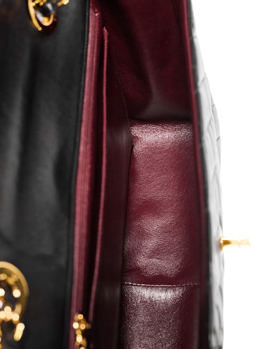 Chanel Vintage Black Lambskin Jumbo Single Flap