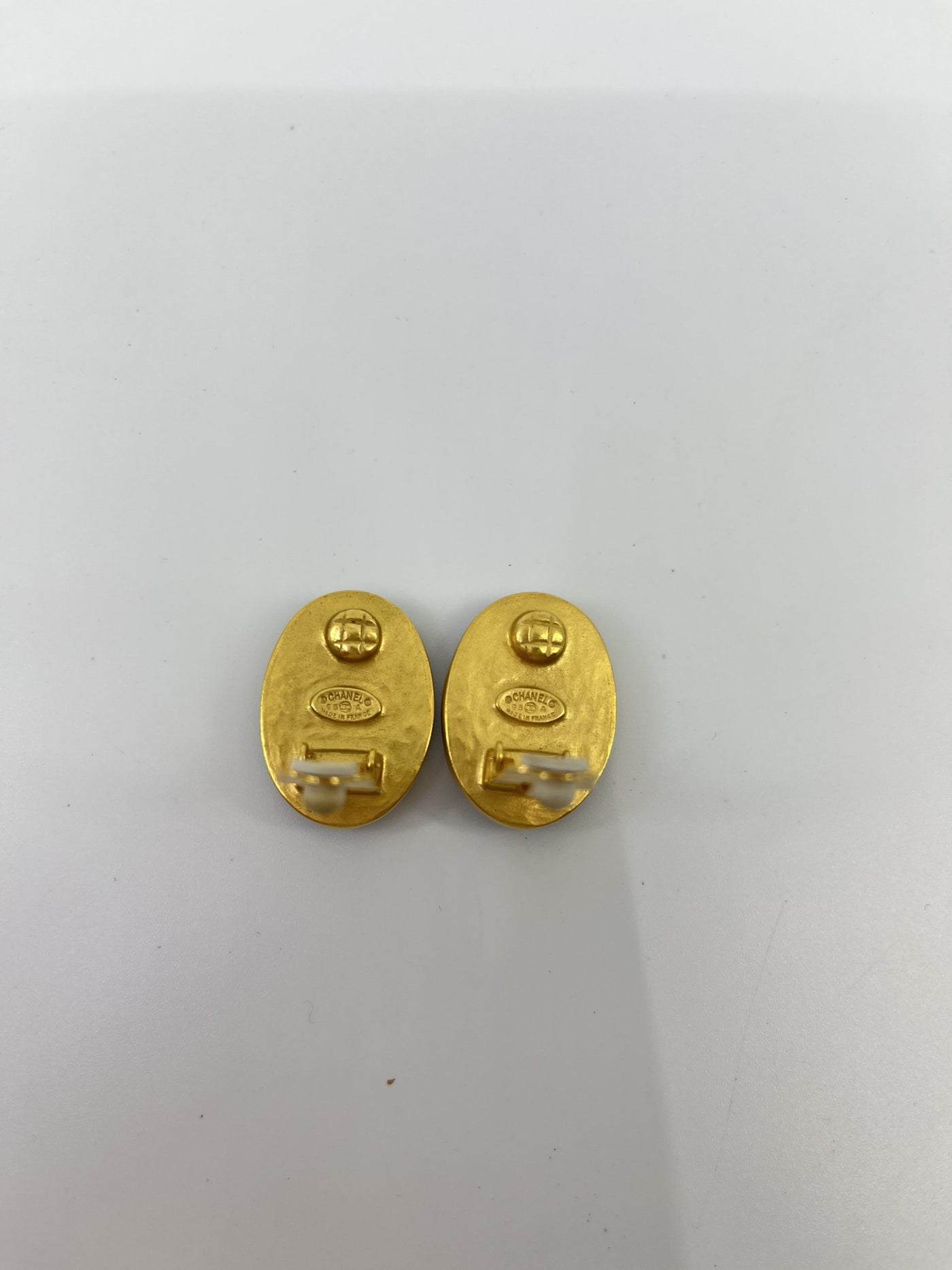 Chanel Vintage Green CC Earrings