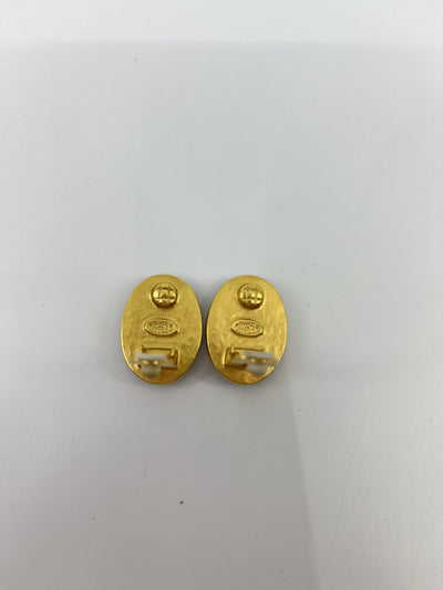 Chanel Vintage Green CC Earrings