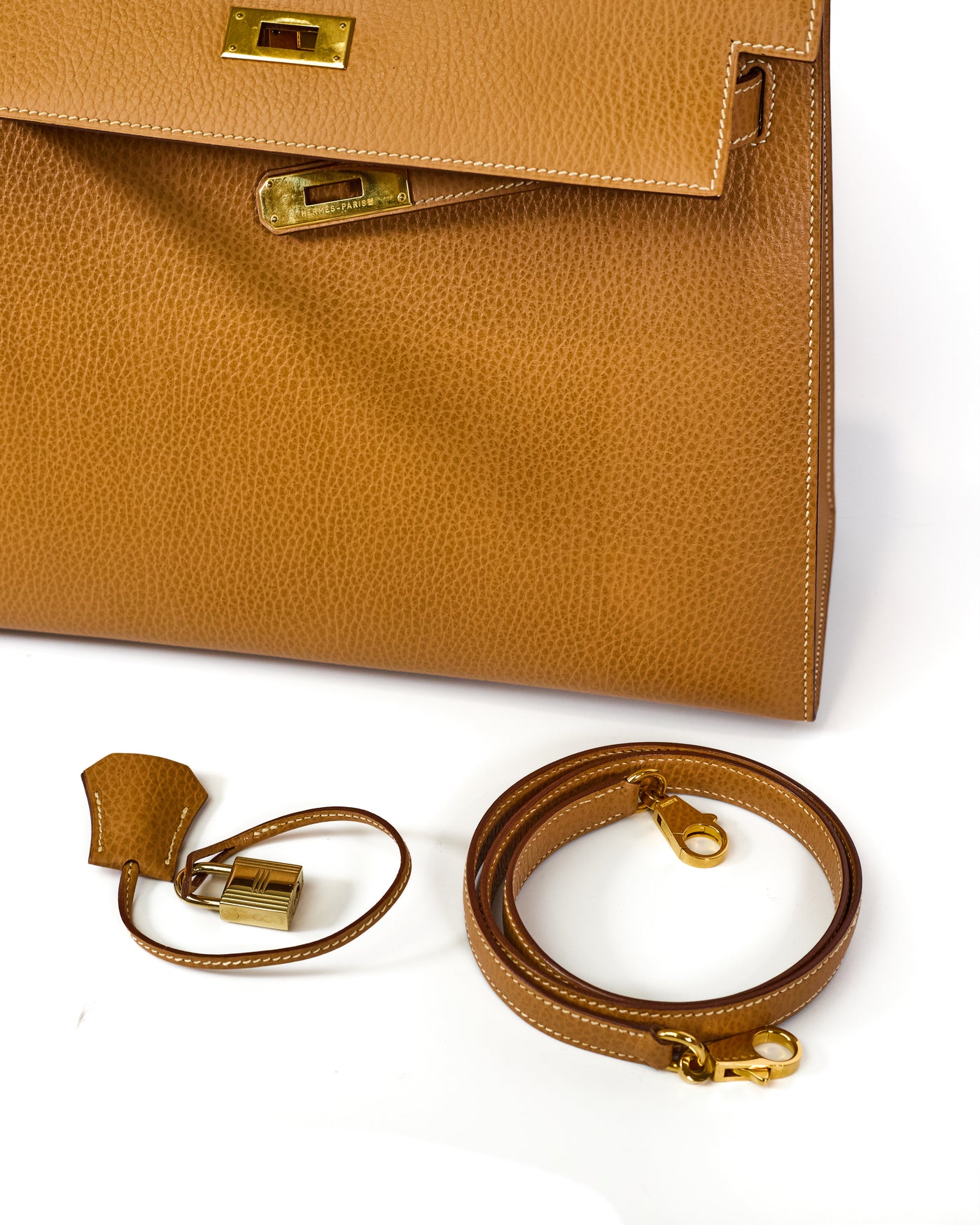 Hermes Vintage Natural Sable Ardennes Kelly 32