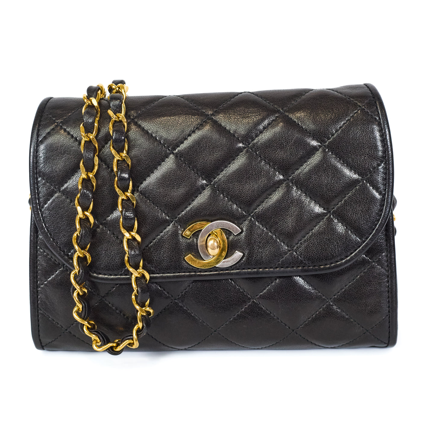 Chanel Vintage Black Lambskin Paris Edition Shoulder Bag