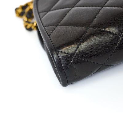 Chanel Vintage Black Lambskin Paris Edition Shoulder Bag