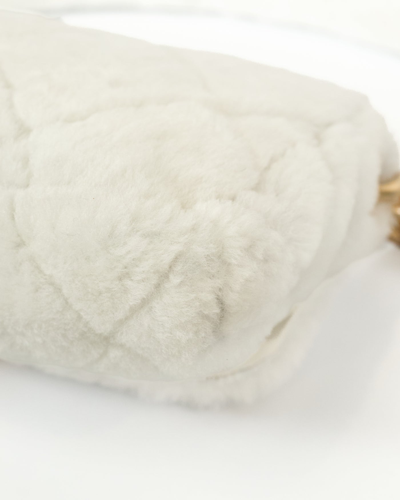 Chanel Cream Shearling Mini Shoulder Bag