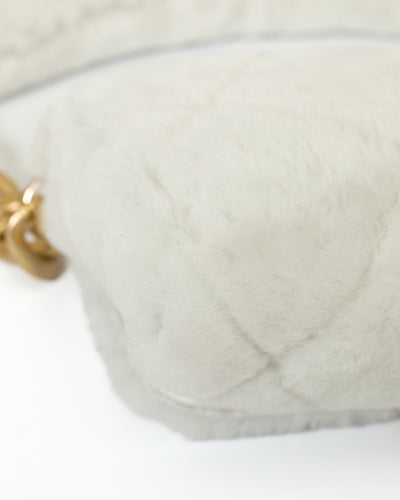 Chanel Cream Shearling Mini Shoulder Bag
