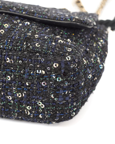 Chanel 2019 SS Tweed and Sequin Medium Flap Bag