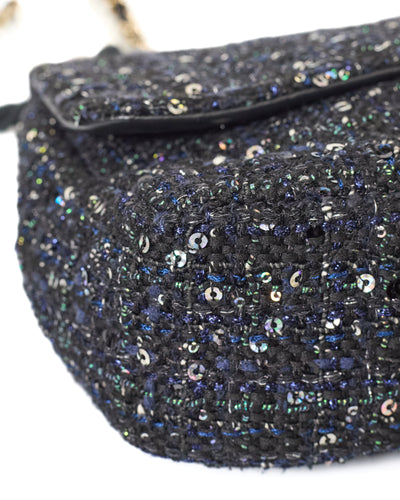 Chanel 2019 SS Tweed and Sequin Medium Flap Bag
