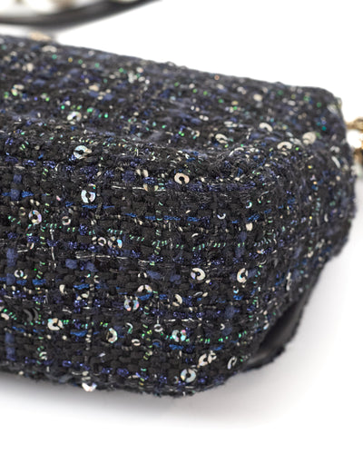 Chanel 2019 SS Tweed and Sequin Medium Flap Bag
