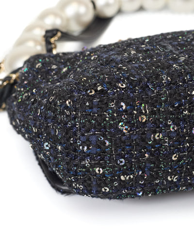 Chanel 2019 SS Tweed and Sequin Medium Flap Bag