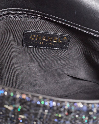 Chanel 2019 SS Tweed and Sequin Medium Flap Bag