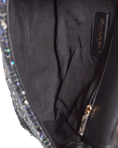 Chanel 2019 SS Tweed and Sequin Medium Flap Bag