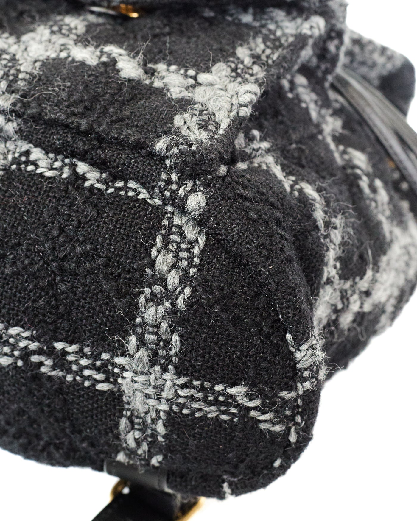 Chanel Black and Grey Tweed Backpack