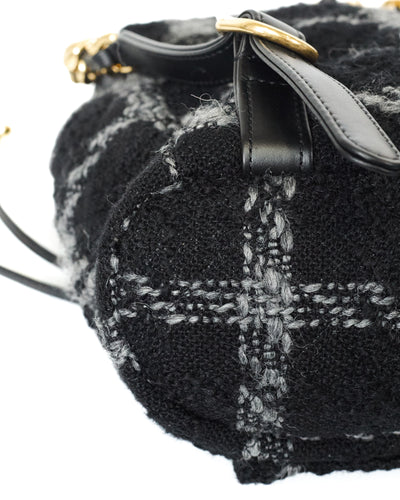 Chanel Black and Grey Tweed Backpack