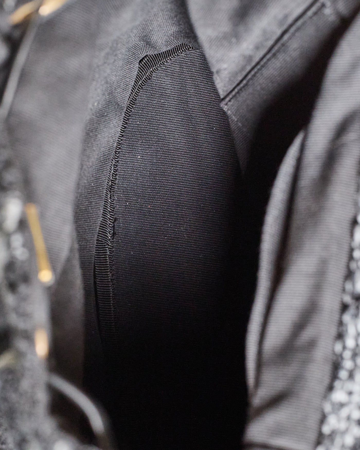 Chanel Black and Grey Tweed Backpack