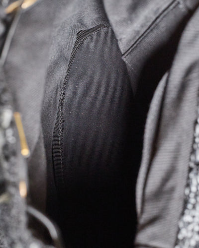 Chanel Black and Grey Tweed Backpack