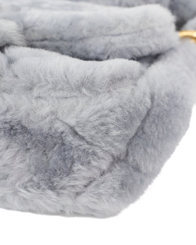 Chanel Grey Shearling Two Way Bag