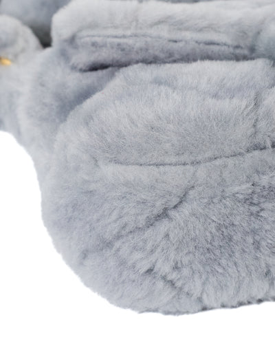 Chanel Grey Shearling Two Way Bag