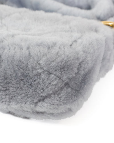 Chanel Grey Shearling Two Way Bag