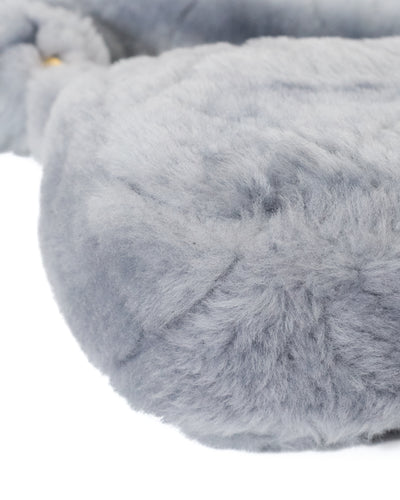 Chanel Grey Shearling Two Way Bag