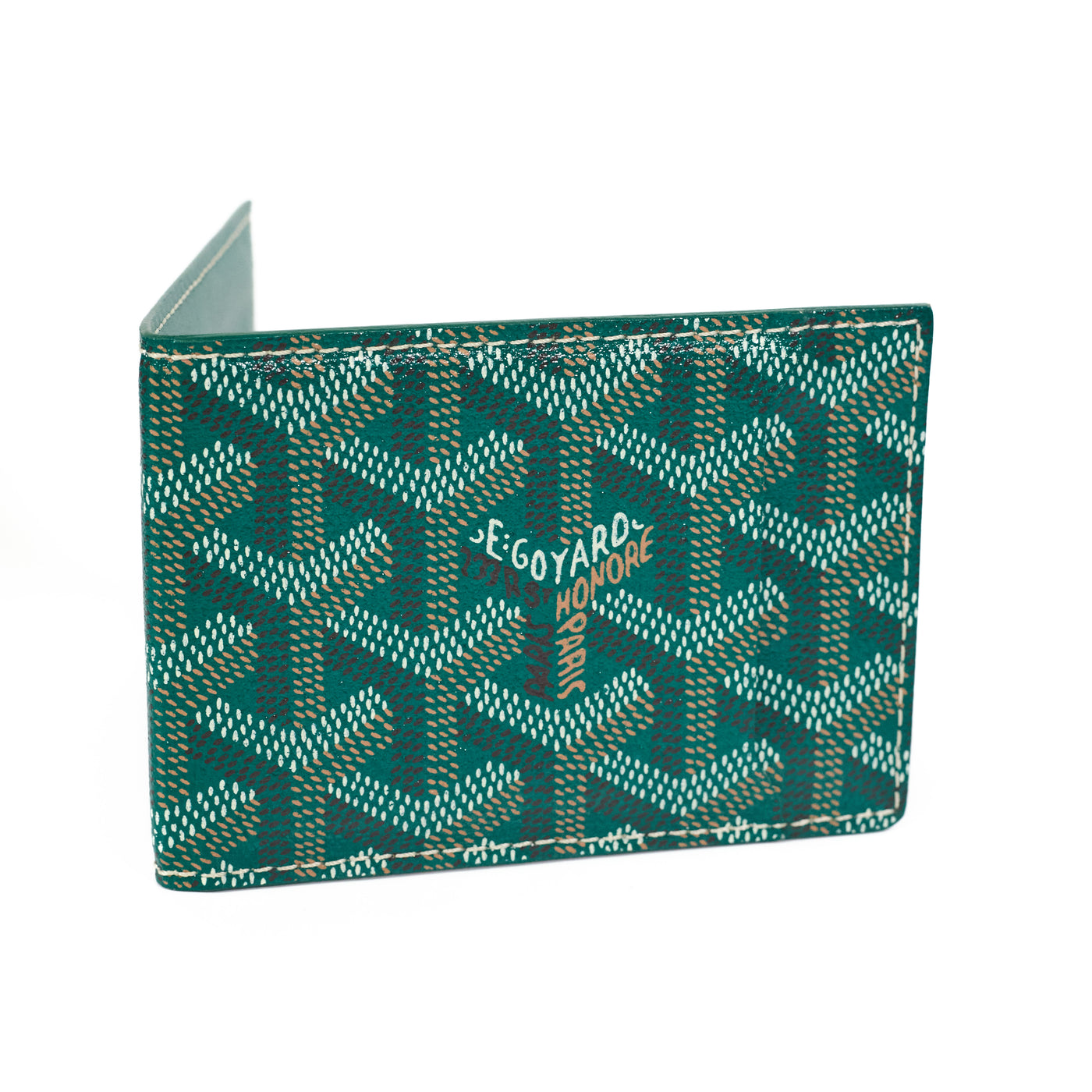 Goyard Green Goyardine Card Wallet