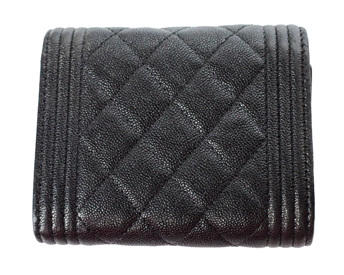 Chanel Black Caviar Boy Compact Wallet