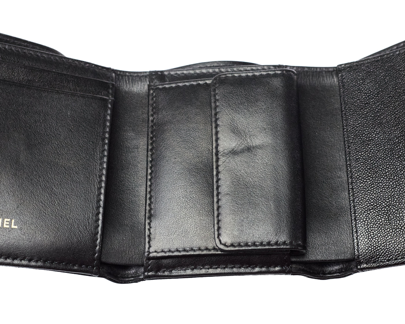 Chanel Black Caviar Boy Compact Wallet