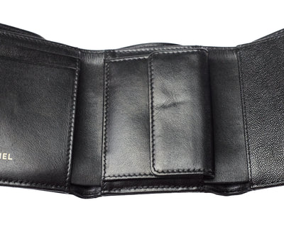 Chanel Black Caviar Boy Compact Wallet