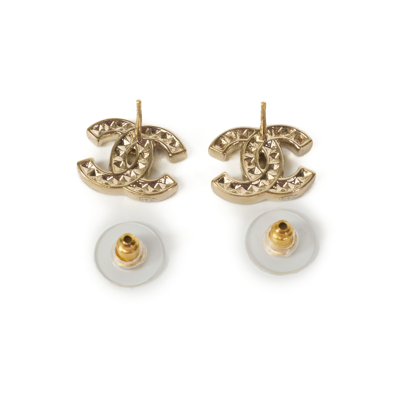 Chanel Square Crystal CC Studs