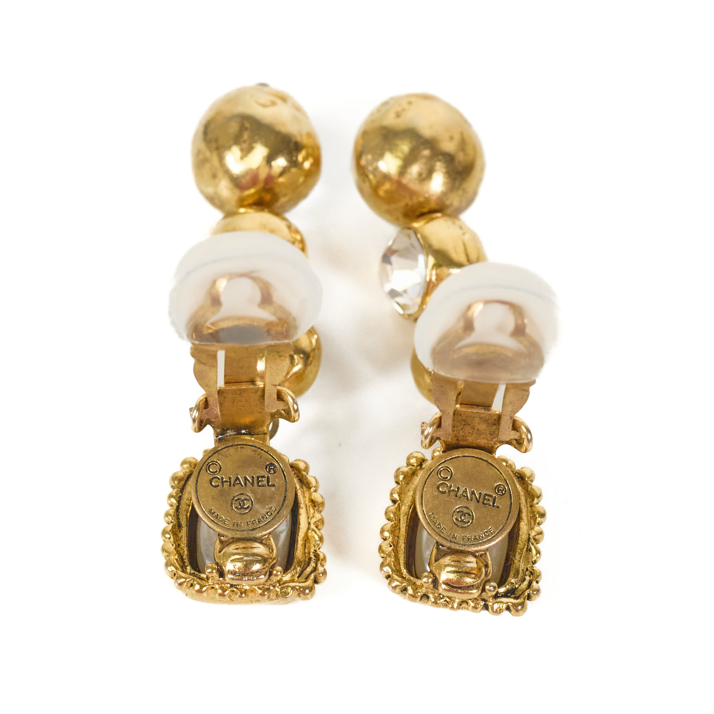 Chanel Vintage Gripoix and Crystal Drop Earrings