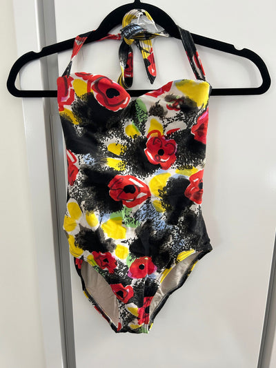 Chanel Vintage Floral Bustier Swimsuit