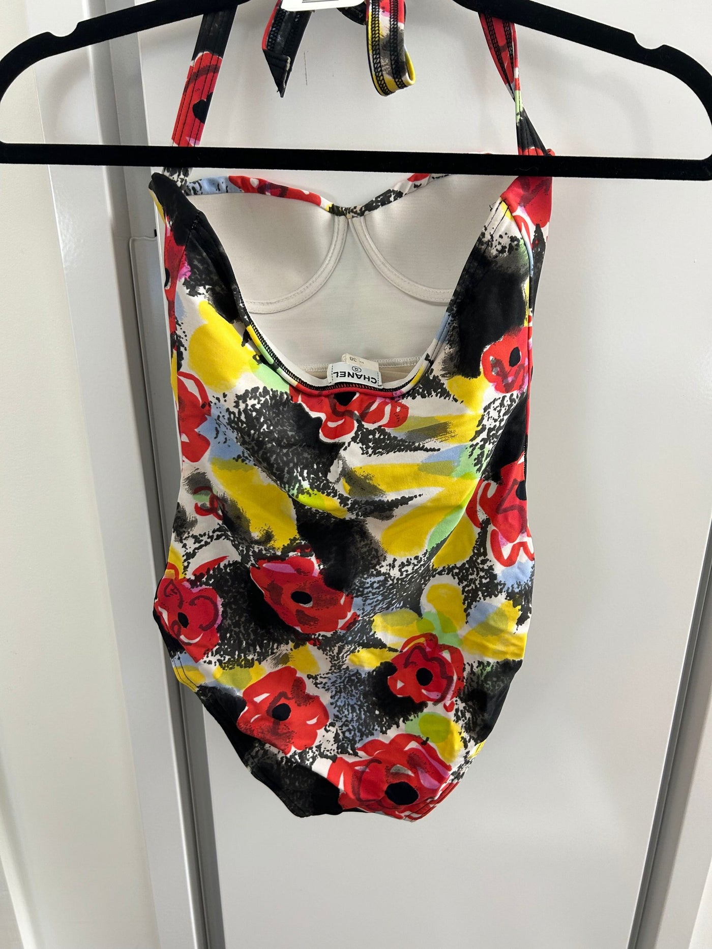 Chanel Vintage Floral Bustier Swimsuit