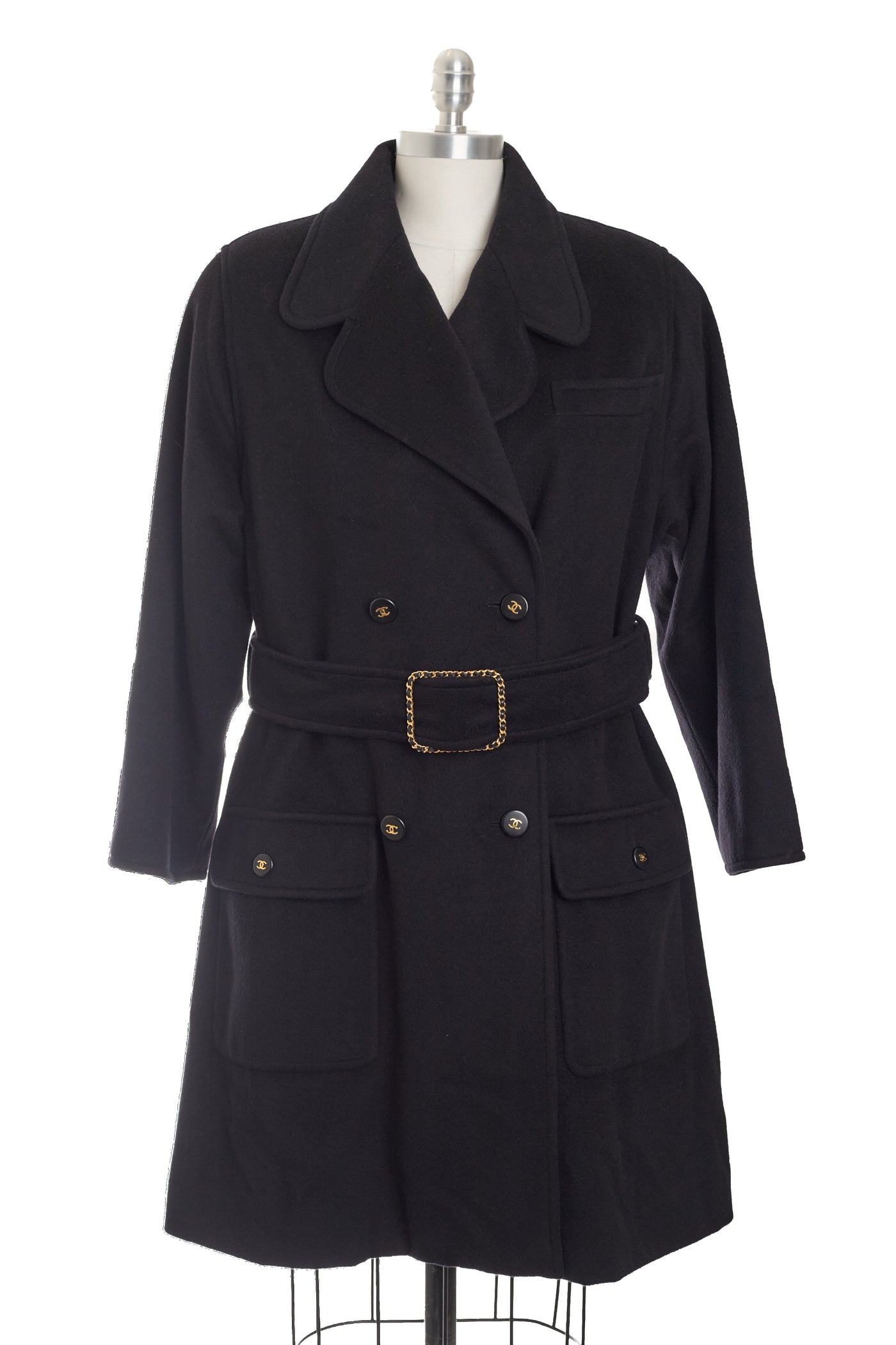 Chanel Vintage Black Cashmere Coat