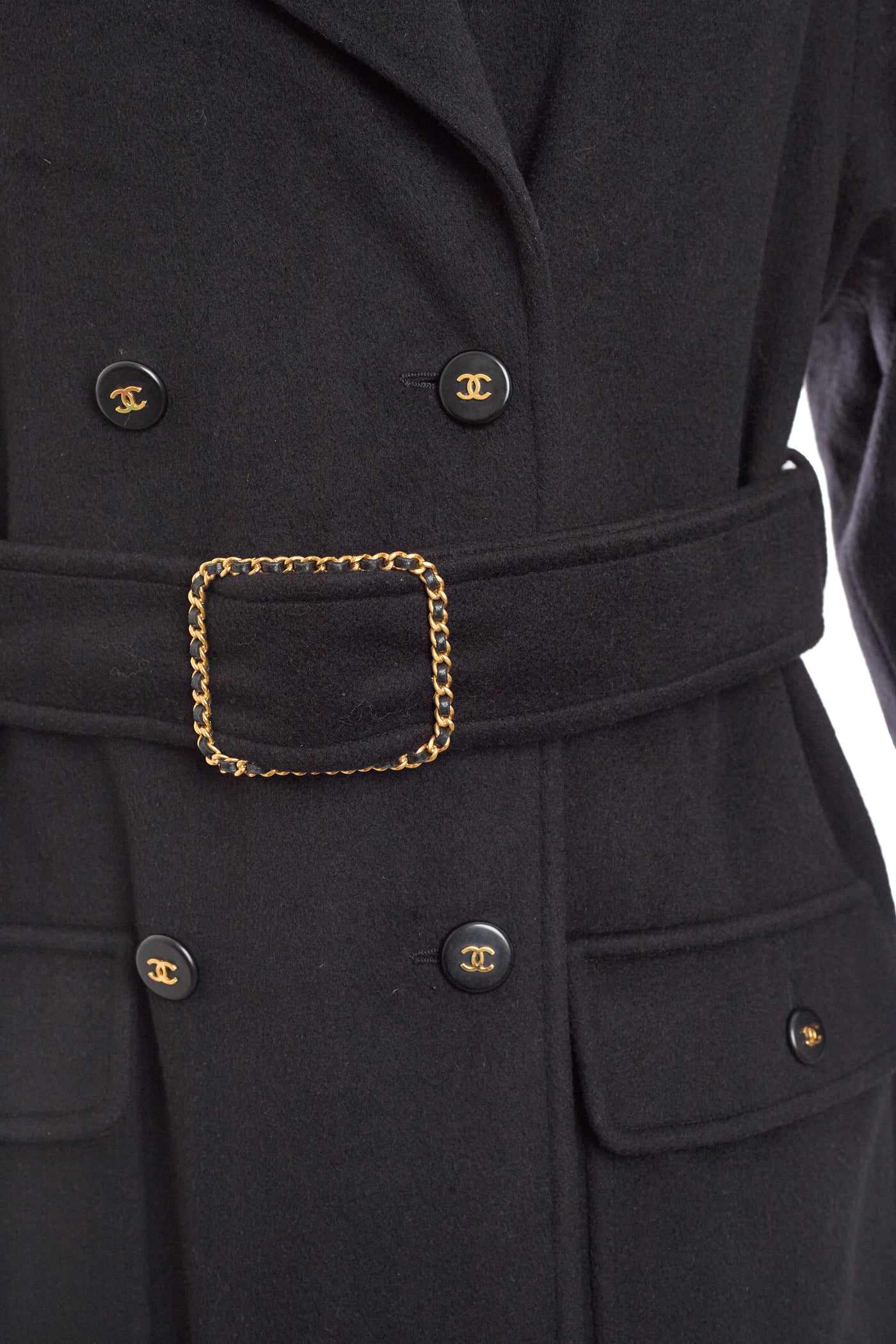 Chanel Vintage Black Cashmere Coat