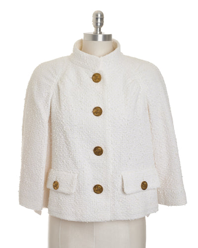 Chanel 2018 Cruise Runway White Tweed Jacket