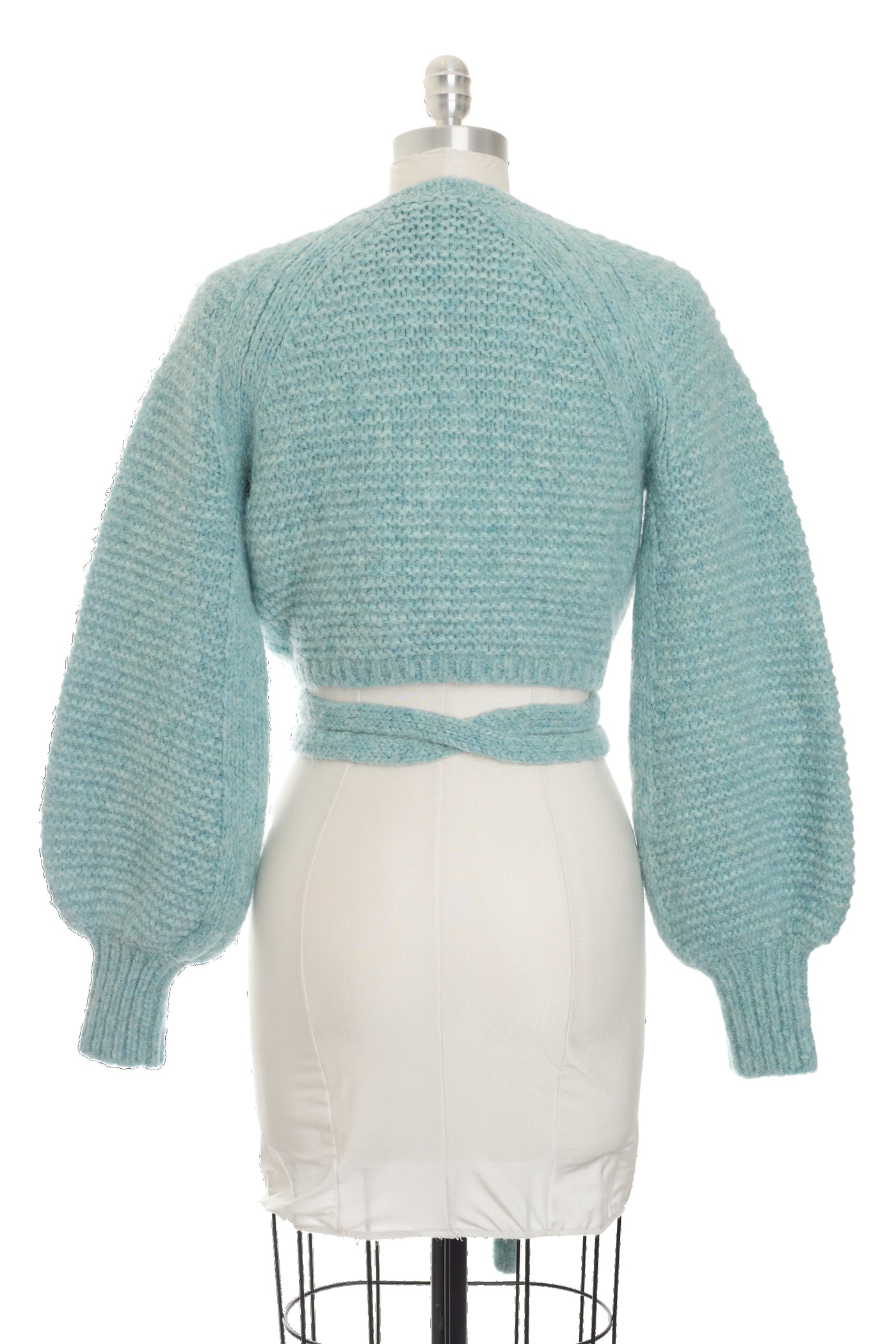Chanel Aqua Knit Wrap Crop Top
