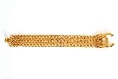 Chanel Vintage Interlocking CC Turnlock Bracelet