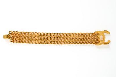 Chanel Vintage Interlocking CC Turnlock Bracelet